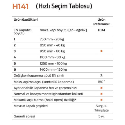 Kapı Hidroliği 141H