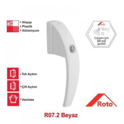 Roto Swing Kilitli Pencere Kolu 37 mm r072 Beyaz